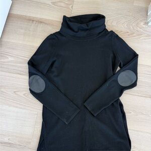 Revolution Black Turtleneck with Dark Gray Elbow Patches